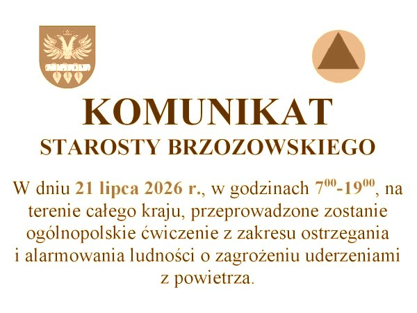 Komunikat Starosty Brzozowskiego