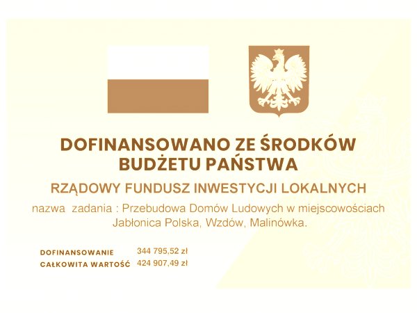 Informacja o projekcie z udziałem środków budżetu państwa - Przebudowa Domów Ludowych