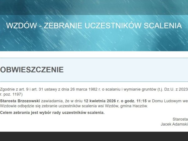 Wzdów - zebranie uczestników scalenia