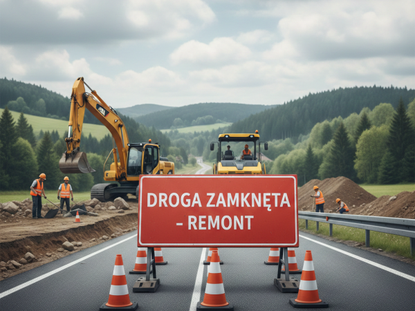 Zamknięcie drogi w Malinówce