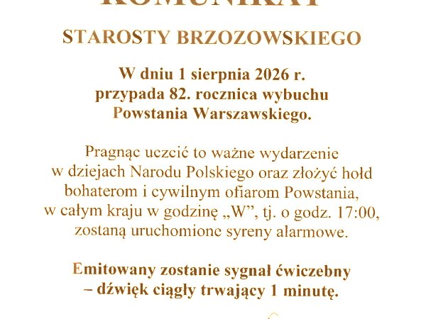 Komunikat Starosty Brzozowskiego