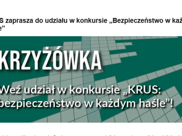 KRUS - krzyżówka z nagrodami