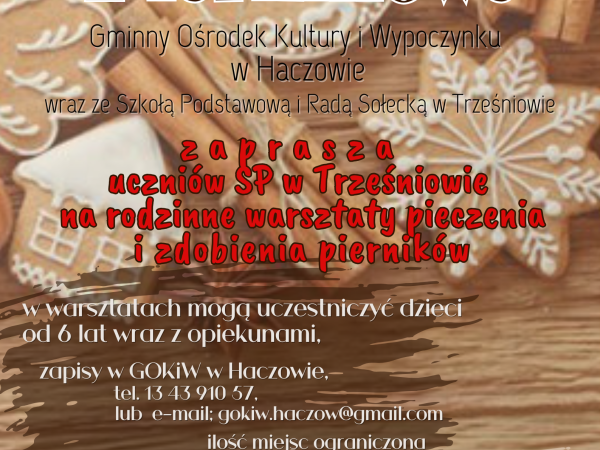 Świąteczne Warsztaty Piernikowe w Trześniowie