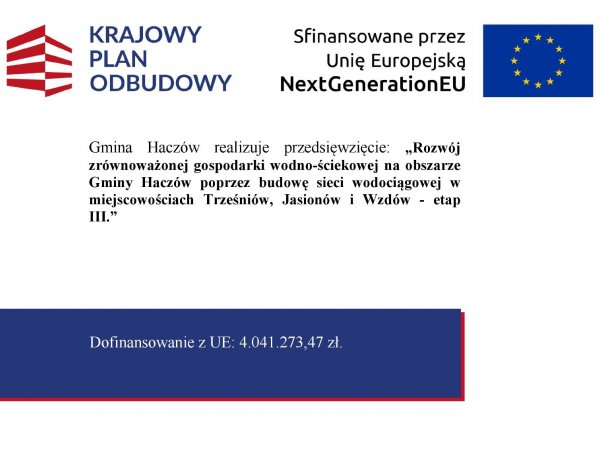 Dofinansowanie na budowę sieci wodociągowej