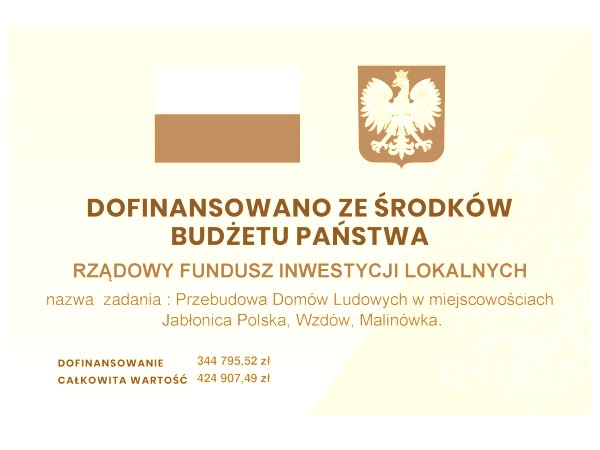 Informacja o projekcie z udziałem środków budżetu państwa - Przebudowa Domów Ludowych