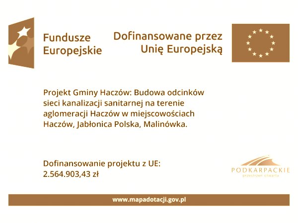 Fundusze Europejskie - Budowa odcinków sieci kanalizacji sanitarnej