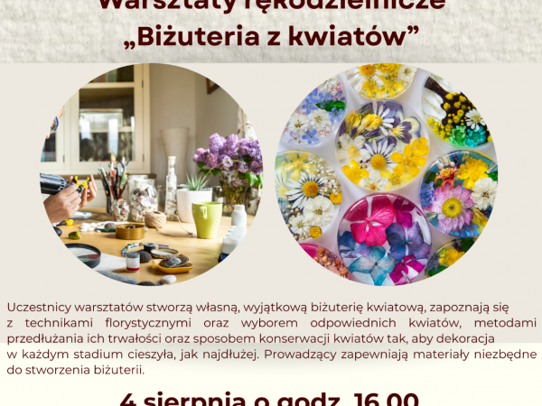 Biżuteria z kwiatów / wianki na każdą okazję 4 i 6 sierpnia 2025 r.