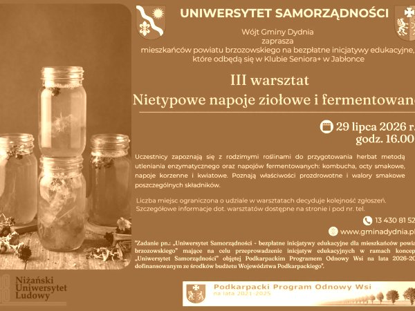 Warsztaty - nietypowe napoje ziołowe i fermentowane