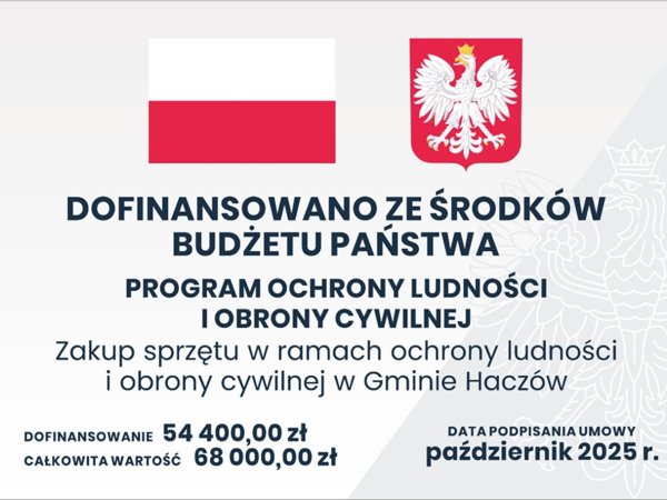 Zakup sprzętu w ramach Programu Ochrony Ludności i Obrony Cywilnej