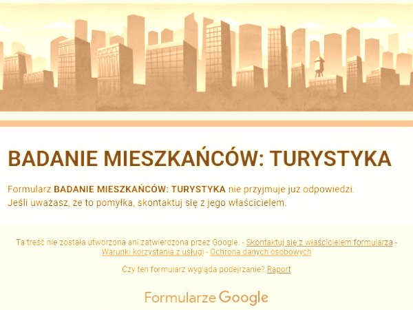 Ankieta dla mieszkańców - TURYSTYKA