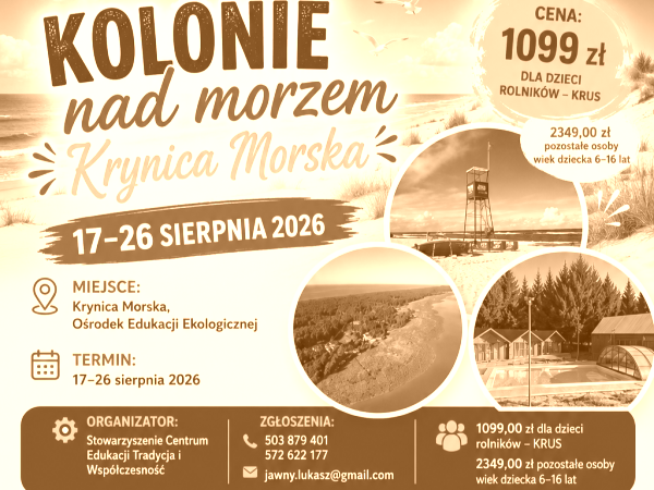 Kolonie z dofinansowaniem KRUS