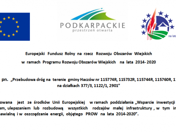 Przebudowa dróg na  terenie  gminy Haczów