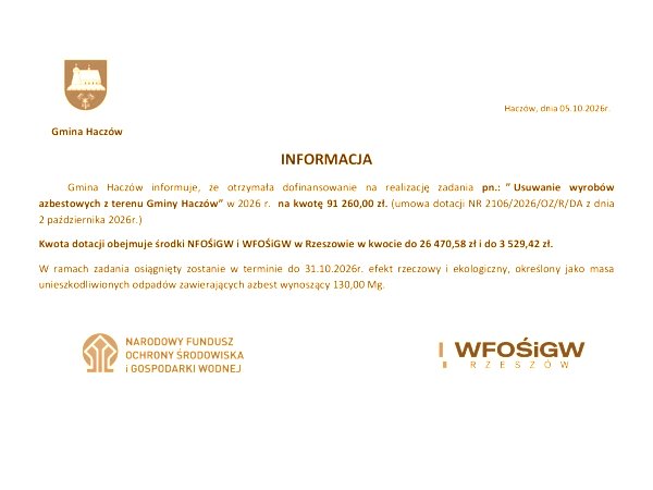 Dotacja na usuwanie azbestu