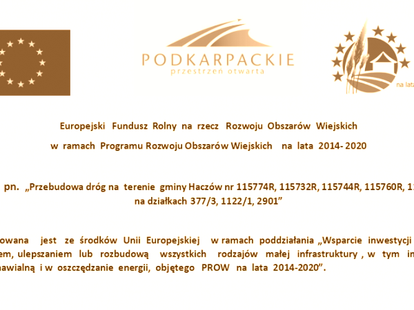 Przebudowa dróg na  terenie  gminy Haczów