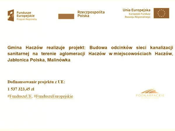 Dofinansowanie - budowa kanalizacji