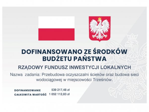 Przebudowa oczyszczalni ścieków oraz budowa sieci wodociągowej