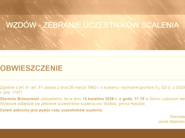 Wzdów - zebranie uczestników scalenia