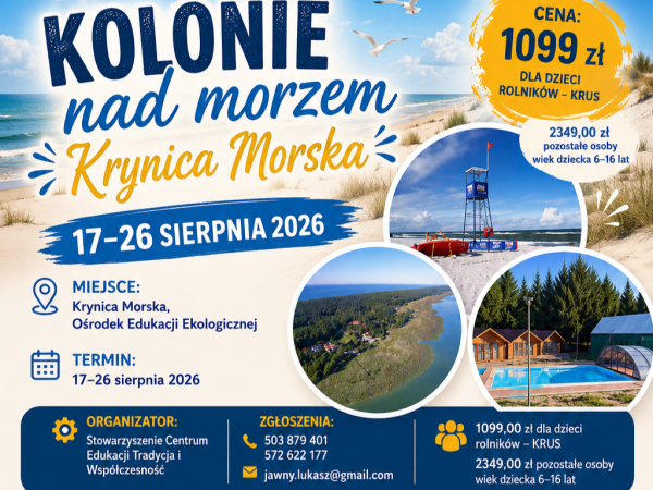Kolonie z dofinansowaniem KRUS