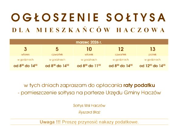 Haczów - odbiór podatku