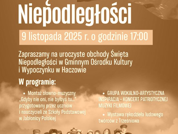 9 listopada - koncert z okazji Święta Niepodległości